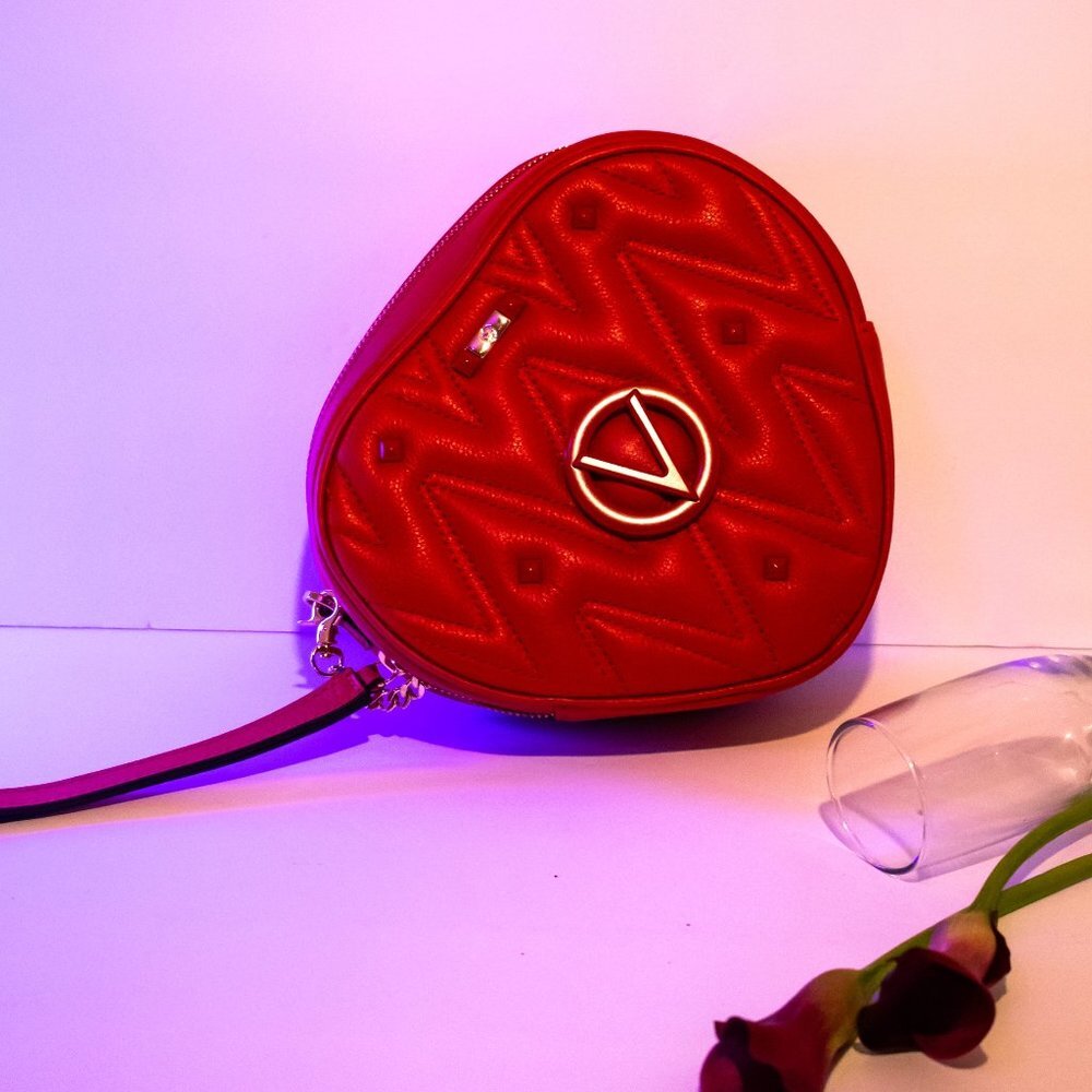 NWT Leather red clutch heart shaped, Red, Valentine's Day, Leather, Unicorn